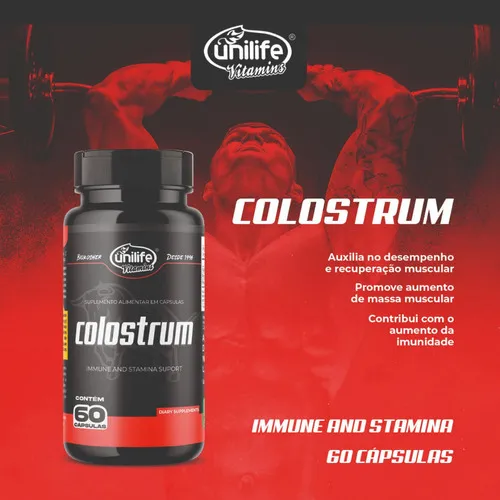 Suplemento bovino puro de calostro calostro Unilife 60 cápsulas sin sabor