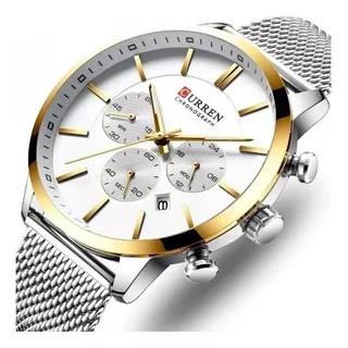 Reloj Curren 8340 Pb Deportivo Acero Crono Elegante Caja