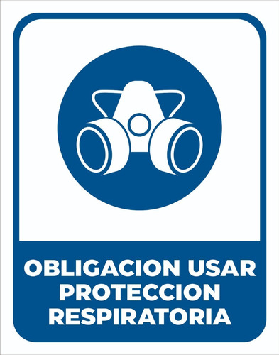 Cartel Linea Obligacion Proteccion Respiratoria 22x28 Cm