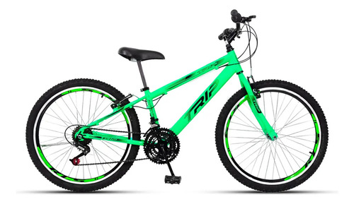 Bicicleta Aro 24 Freio V-brake Mtb 21v Alumínio Juvenil Cor Bicicleta aro 24 Verde