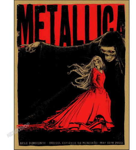 Poster Banda Metallica Rock 40x55cm Show Minas Mg Bh Brasil