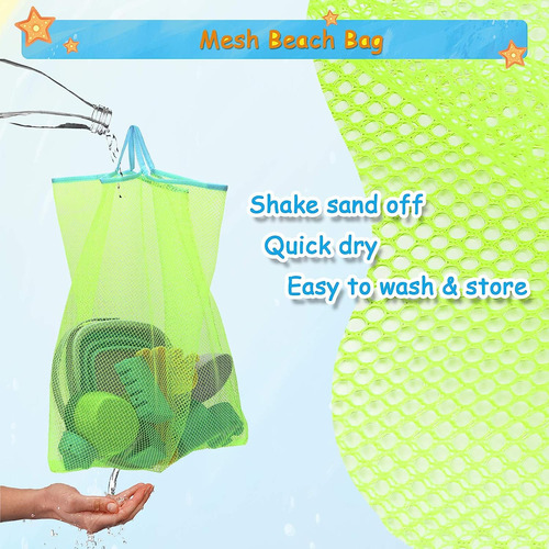 Racpnel Beach Toys Sand Para Niños, Cubo Plegable Y Palas Co