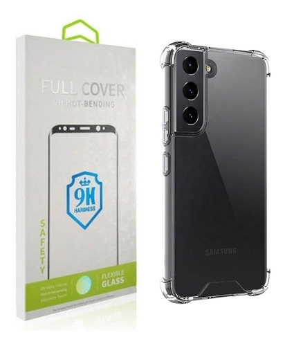 Kit Capa Reforçada Antishock + Película Para Galaxy S23 Plus Cor Transparente