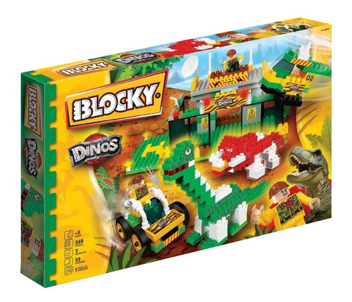 Imagen 1 de 3 de Bloques para armar Blocky Dinos Triceratops y Argentinosaurio 260 piezas  en  caja