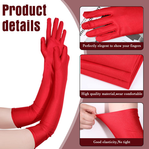 Guantes Largos Blancos Para Mujer, Guantes De Noche De