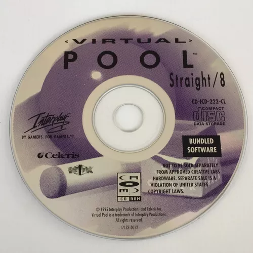 Cd Jogo Virtual Pool De Sinuca Straight/8 Interplay Para Pc