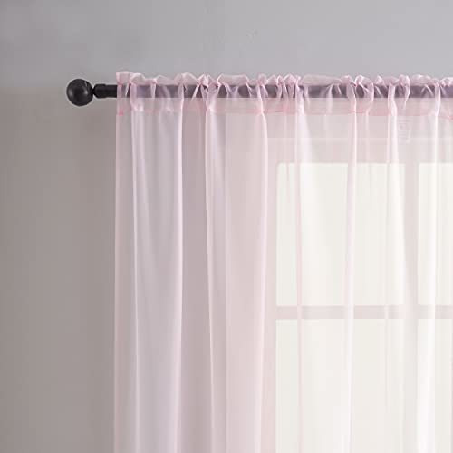 Sitown - Cortinas Semitransparentes De Color Rosa Bebé De 8