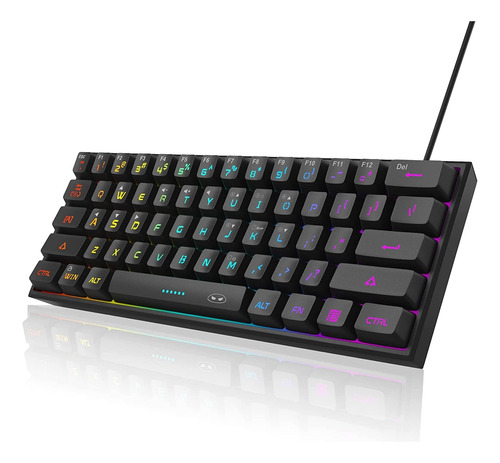 Teclado Magegee Mini Gaming 60%, Rgb, Ergonómico, Resistente