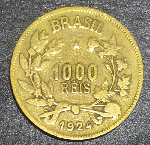 Moeda 1000 Reis Ano 1924 Brasil