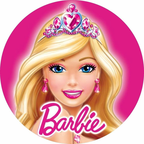  Painel Redondo Lona Festa Infantil Barbie 1,00