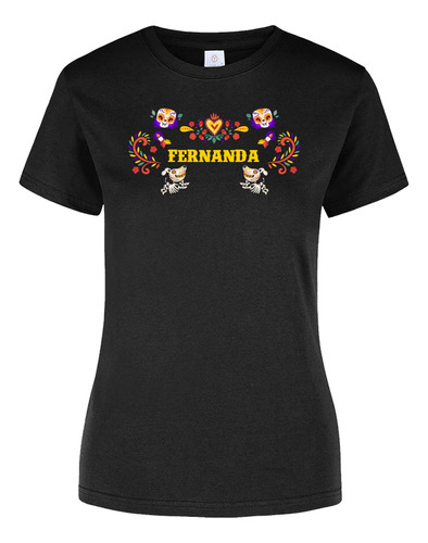 Playera Para Mujer 1 Pza Calaveritas Ofrenda Personalizable 