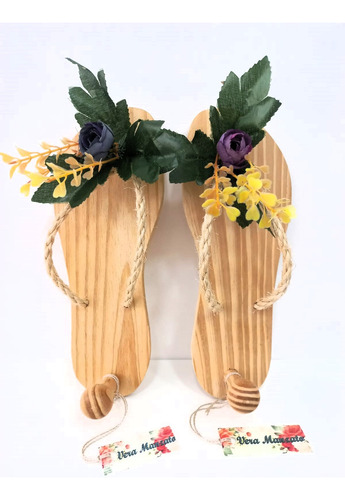 Par De Cabide Chinelo Decoração Cabideiro Pinus Artesanal