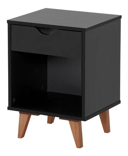 Velador Versalle Con Cajon Negro - Be Design