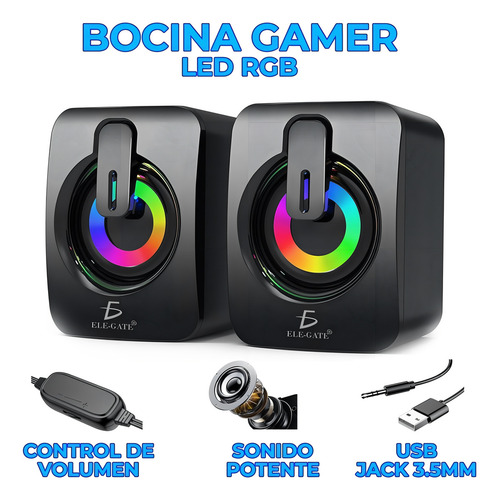 Bocina Para Computadora O Laptop Con Luz Led Rgb