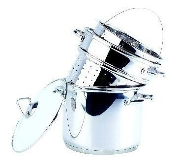 Olla Espaguetera Multiuso Steel Ware Italy 4 Piezas, Ac Inox