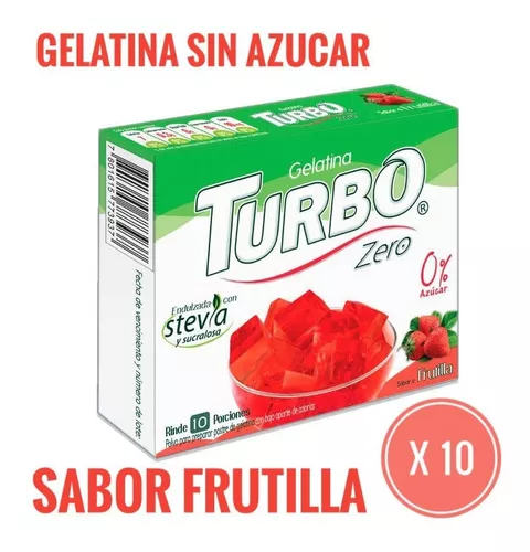 Jalea Gelatina Sin Azúcar Sin Gluten Zero Turbo Sabor Frutil