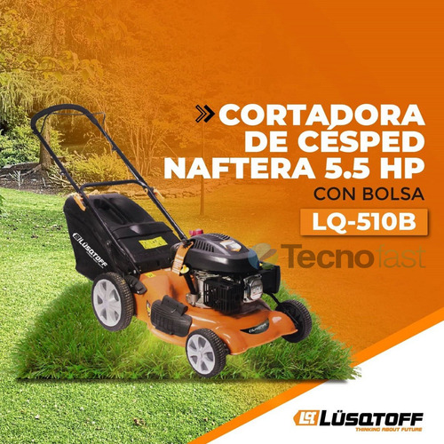 Cortadora Cesped Naftera Bolsa Recolectora Lusqtoff Lq510b