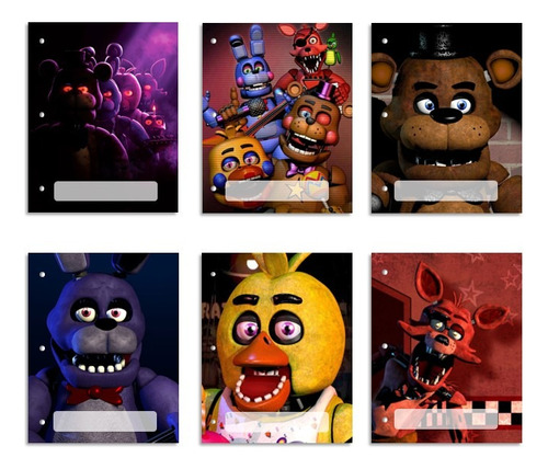 Separadores N3 X6 Five Nights At Freddy´s Fnaf Asignaturas