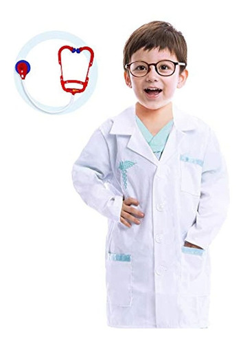 Disfraz De Doctor Lab Coat Deluxe Para Niños, Para Halloween