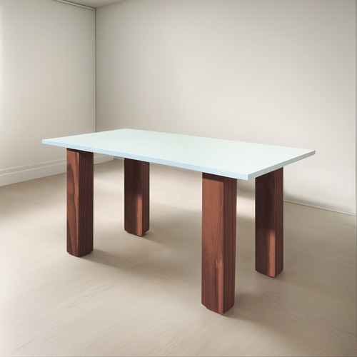 Mesa Ratona Auxiliar Arrime Moderna Madera Maciza 60 Sajo Color Blanco/cedro