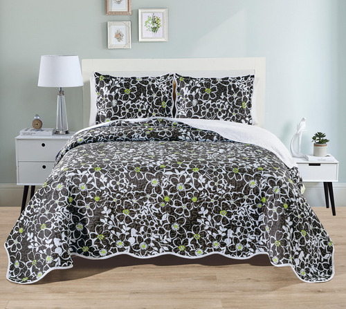 Juego De Edredón De Onda Con Bordes Para Cama Queen Size De