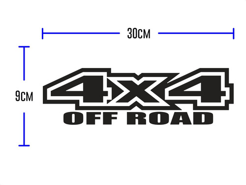 Imagem 4 de 5 de Kit 2 Adesivos 4x4 Universal S10 Hilux Ranger Jeep Troller