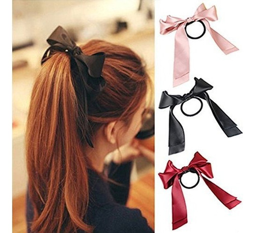 3 Unidspinkblackred Moda Cinta De Raso Arco Banda De Pelo Ba