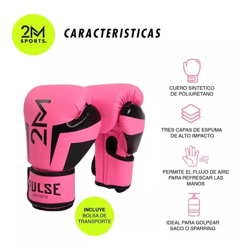 Guantes Boxeo Mujer 10 Oz C/velcro Entrenamiento 2m Sports