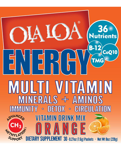 Ola Loa Energía Multivitamínico Polvo Naranja 30 Sobres