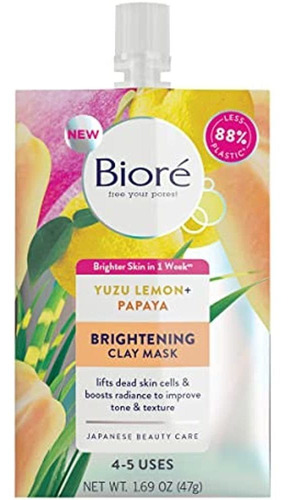 Bioré Brightening Clay Mask, Para Mejorar El Tono Y La Textu