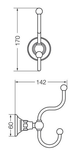 Imagen 2 de 3 de Percha De Baño Fv Vermont Cromo 166/83 Accesorio Garantía