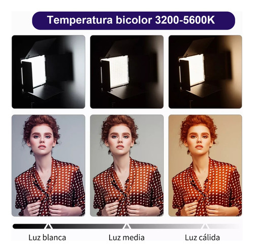 Luz De Video Con Batería Np-f550/570 Y Trípode,2 Piezas