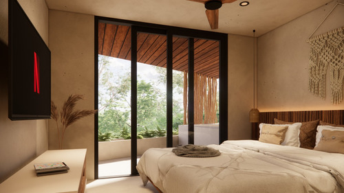 Departamento En Venta En Tulum Quintana Roo, Zuná, Aldea Zamá Amplios Espacios Con Terraza