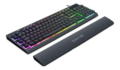 Imagen 3 de 3 de Teclado gamer Redragon Shiva K512 RGB QWERTY español latinoamérica color negro con luz RGB