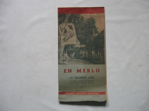 Antiguo Plano De Loteo Las Dos Violetas, Merlo, 1953