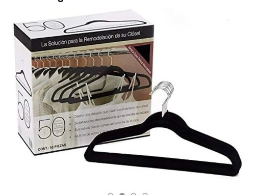 Set De 50 Ganchos Con Terciopelo Cohesion Products Negro2
