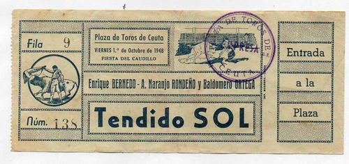  Entrada Plaza De Toros De Ceuta - 1948