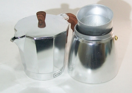 Imagen 3 de 7 de Cafetera Schon Tip Italiana Aluminio 6 Pocillos Moka Express