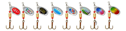 Juego 16pcs Cucharas De Pesca Señuelos De Metal Multicolor