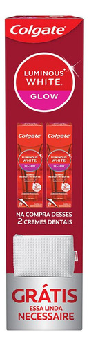Creme Dental Colgate Luminous White 70g 2 Unid. + Necessaire