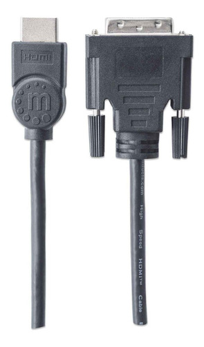 Imagen 4 de 5 de Cable Video Manhattan Hdmi A Dvi-d M-m 1.8m 372503 Dual Link