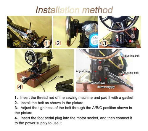 Wsdmavis 1 Ppcs Motor De Coser 220v 180w Kit Con Pedal Para