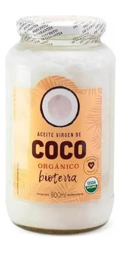 Aceite De Coco Virgen Orgánico/vegano - Bioterra - 800 Ml.