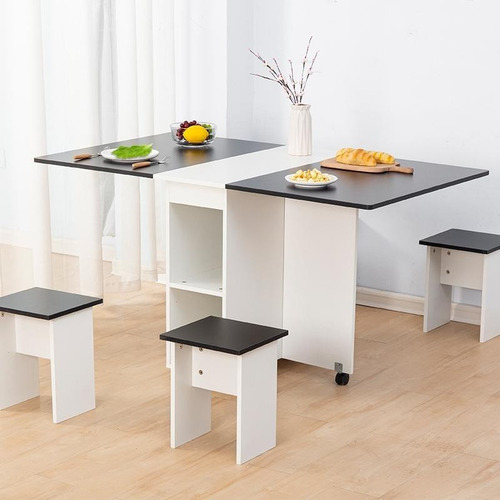 Comedor Plegable Para 4 Personas Incluye 4 Pisos 140x80x76