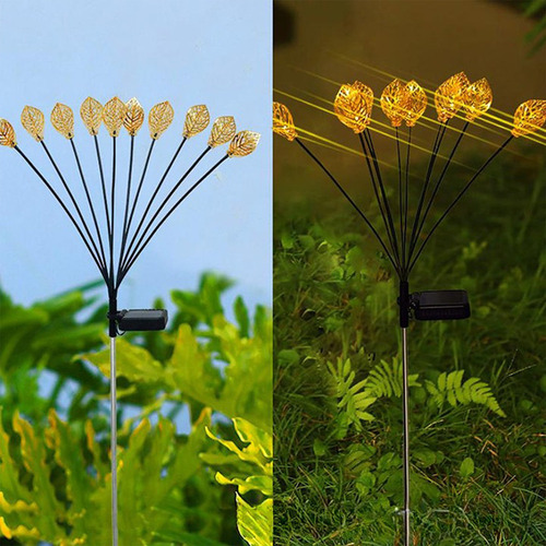 W Lámpara Solar H Con Forma De Flor Para Exteriores,