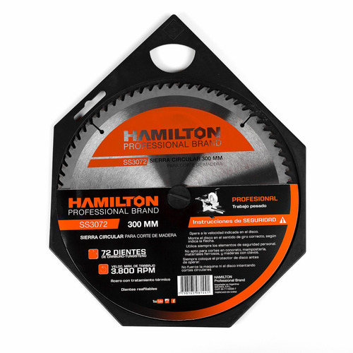 Disco Sierra Circular 72 Dientes 305mm 12 ´´ Hamilton Ss3072