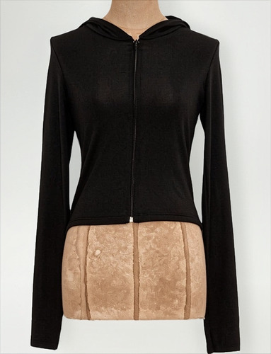 Campera Liso Con Capucha Tendencia Moda Casual Dama Sexy