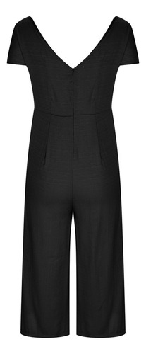 Pantalón Moderno Para Mujer Con Cuello En V, Corte Con Boton