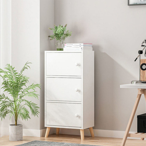 Armario Madera 3 Cajones Moderno Puertas Minimal Blanco Blanco