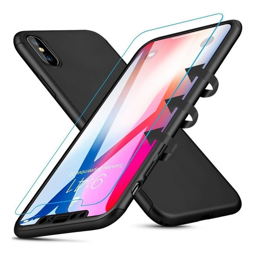 Forro Estuche 360 De Lujo + Vidrio Apple iPhone XS Max 6.5